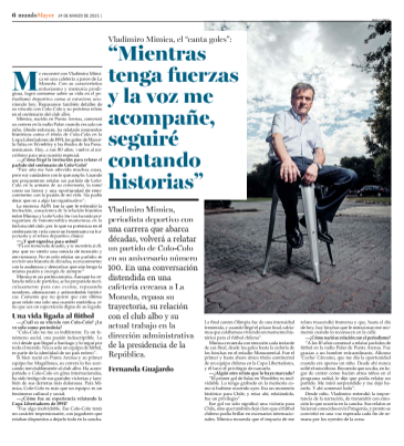 Entrevista a Vladimiro Mimica Cárcamo