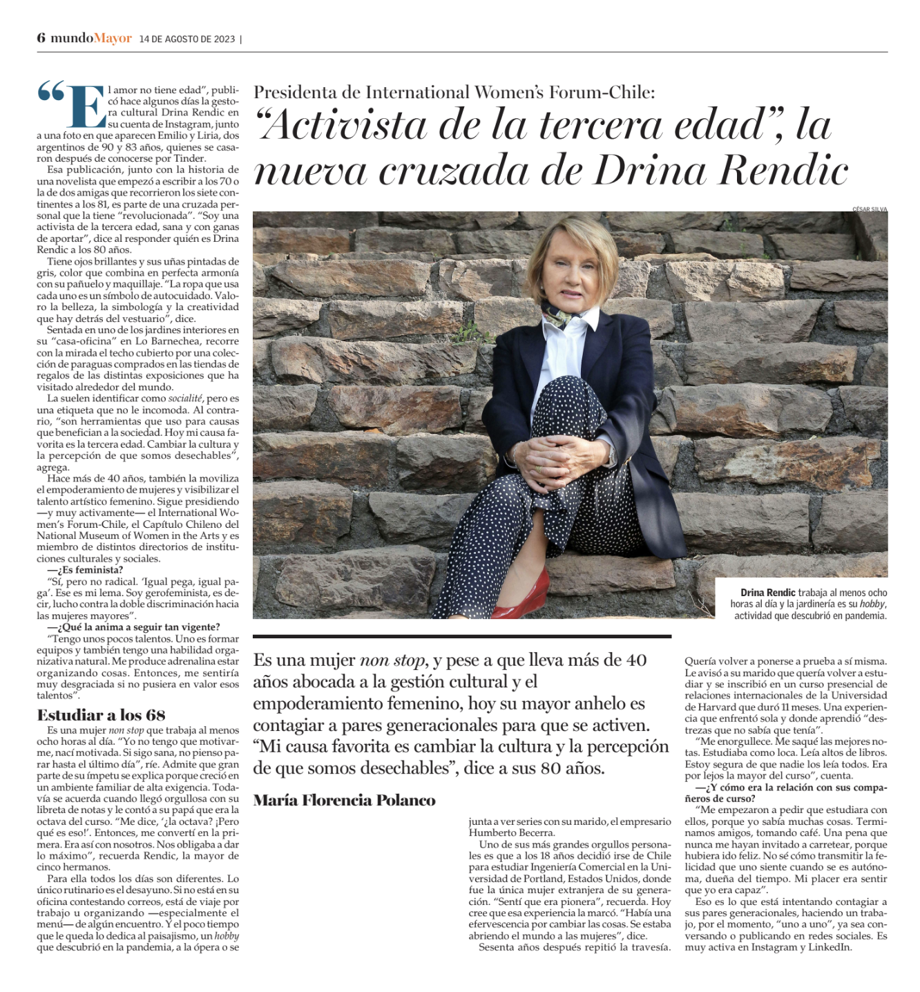 Entrevista a Drina Rendic Espinosa