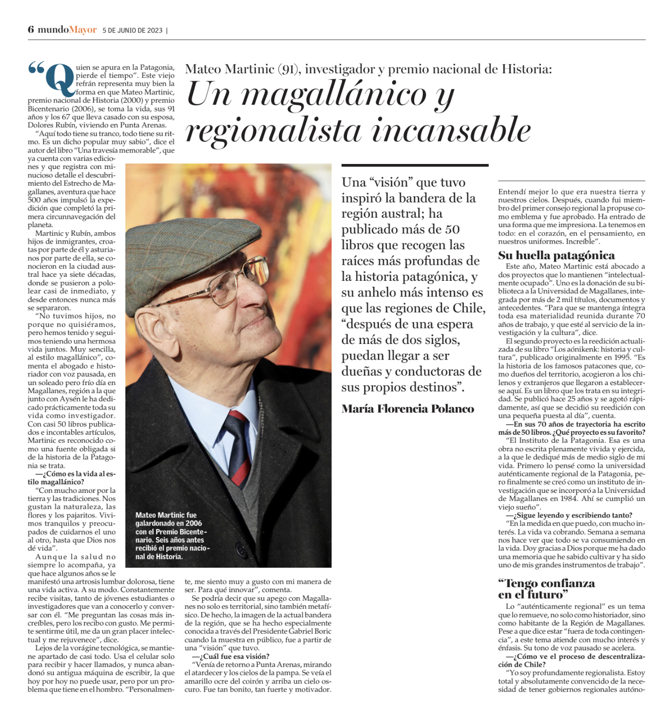 Entrevista a Mateo Martinic Beros